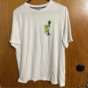 Scotch & Soda White Short-Sleeve Tee with Toucan Embroidery